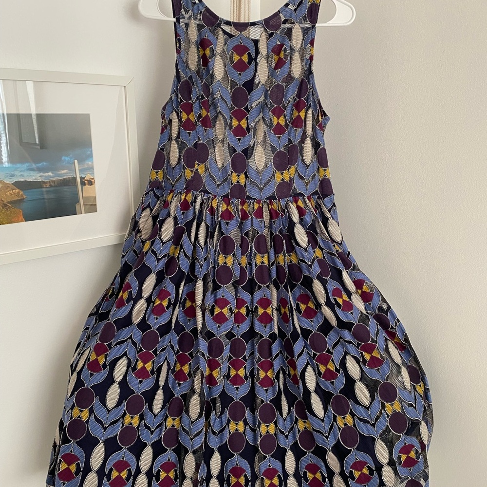 Anthropologie - stunning Fall colors,  size 14, sleeveless, geometric design.